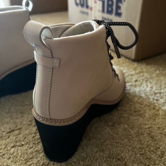 Toms Melrose Beige lace up wedge booties - Picture 6 of 11